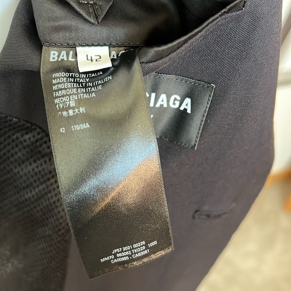 Balenciaga 2020 Signature Logo Overcoat Black sz42 - Picture 9 of 11